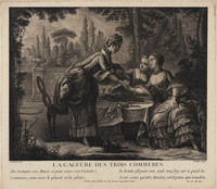 TvB G 5445
<br/>
De uitdaging van de drie dames (commeres)
<br/>
<em>Tardieu, Pierre François (1711-1771)</em>